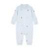 Polo Ralph Lauren Embroidered-logo Cotton Romper In Blue