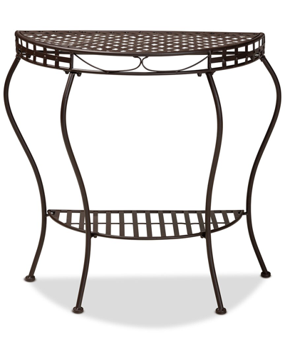Design Studios Laraine Modern & Contemporary Brown Metal Outdoor Console Table In Black