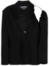 Jacquemus La Veste Galliga Linen-blend Blazer In Black