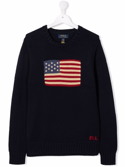 Ralph Lauren Kids' Sweater Flag In Blue
