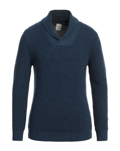 H953 Man Sweater Blue Size 44 Merino Wool In Blue