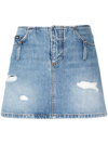 DOLCE & GABBANA DISTRESSED-EFFECT DENIM MINISKIRT