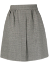 Max Mara Toano Houndstooth Check Virgin Wool Skirt In Black