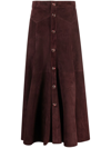 CHLOÉ BUTTON-UP SUEDE SKIRT