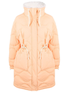 Yves Salomon Quilted Drawstring-waist Coat In Orange