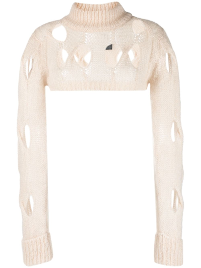 Federica Tosi Beige Knitted Turtle Neck Sweater