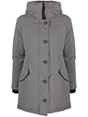 Canada Goose Straight Hem Thigh-length Parka In Grey