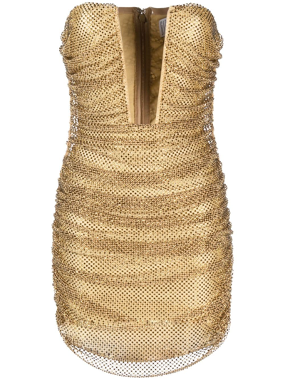 Giuseppe Di Morabito Embellished Bustier Mini Dress In Gold