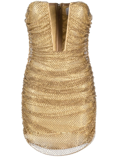 Giuseppe Di Morabito Embellished Bustier Mini Dress In Gold | ModeSens