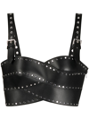 MONSE STUD-DETAIL LEATHER BUSTIER TOP