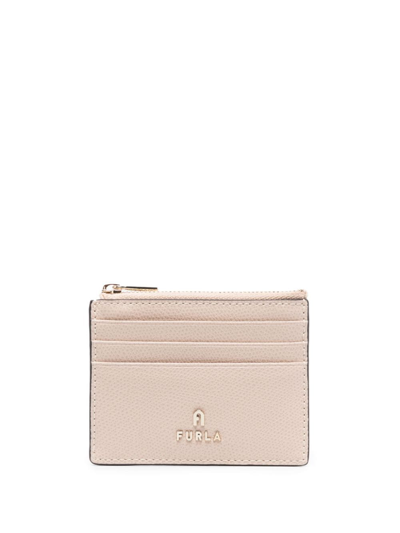 Furla Logo-lettering Leather Cardholder In Pink