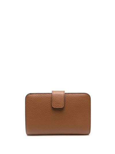 Furla Pebbled Leather Wallet In Brown