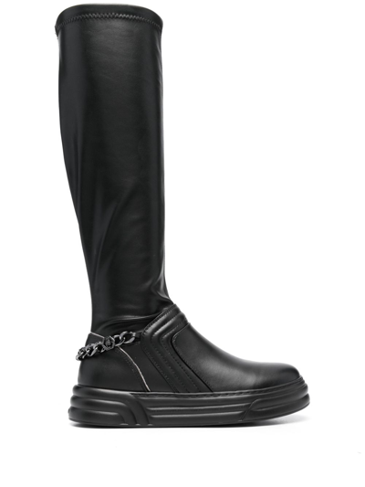 Liu •jo Cleo 35mm Chain-link Boots In Black