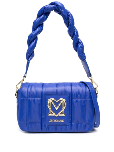Love Moschino Thin Air Quilted Shoulder Bag In Blue