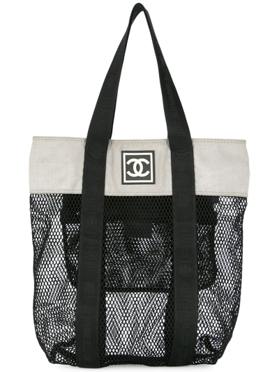 Pre-owned Chanel Sports Line Shopping Bag In Black