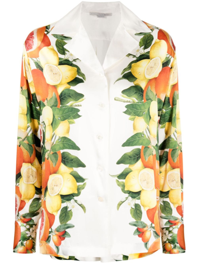 Stella Mccartney Fruit-print Silk Shirt In Multicolour