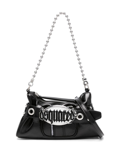 Dsquared2 Gothic Leather Belt Bag In Black