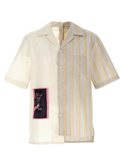 Lanvin Artwork Asymetric Shirt In Blanco