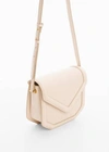 Mango Geometric Flap Bag Off White In Off White