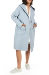 Belle & Bloom Walk This Way Wool Blend Coat In Light Blue