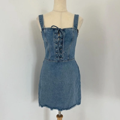Pre-owned Reformation Blue Denim Mini Dress