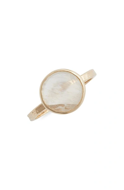 Anzie Moonstone Cabochon Ring In White