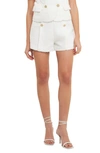 Endless Rose Women's Tweed Double Button Shorts In White