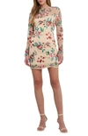 ENDLESS ROSE FLORAL EMBROIDERED LONG SLEEVE SHEATH DRESS