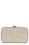 Dolce & Gabbana Dg Logo Leather Camera Crossbody Bag In Ivory