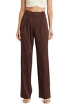 Favorite Daughter Favorite Wide Leg Satin Pants In Coffee