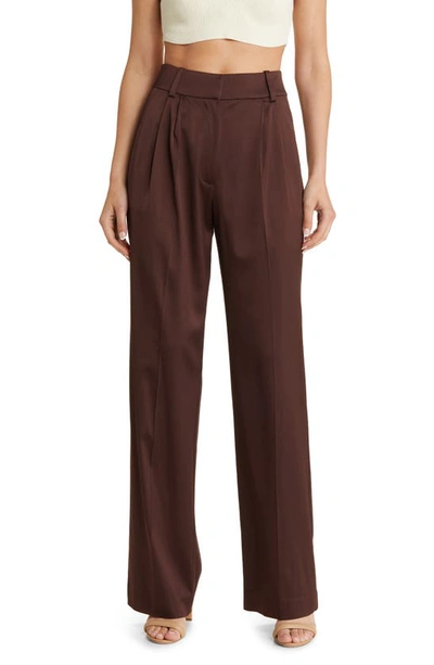 Favorite Daughter Favorite Wide Leg Satin Trousers In Coffee