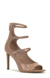 Vince Camuto Annikah Buckle Strap Open Toe Pump In Dark Blush