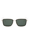 Dior Men's Blacksuit S9u 53mm Rectangular Sunglasses In Shiny Gold Green
