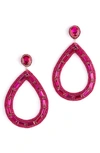 Deepa Gurnani Genesis Crystal Drop Earrings In Fuchsia