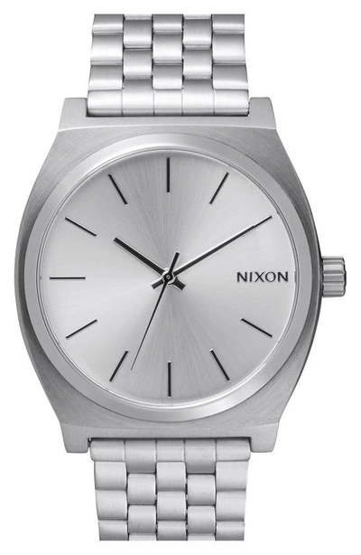 Nixon The Time Teller Bracelet Watch, 37mm In All Silver