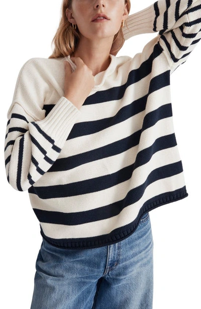 Madewell Conway Mixed Stripe Pullover In Antique Cr
