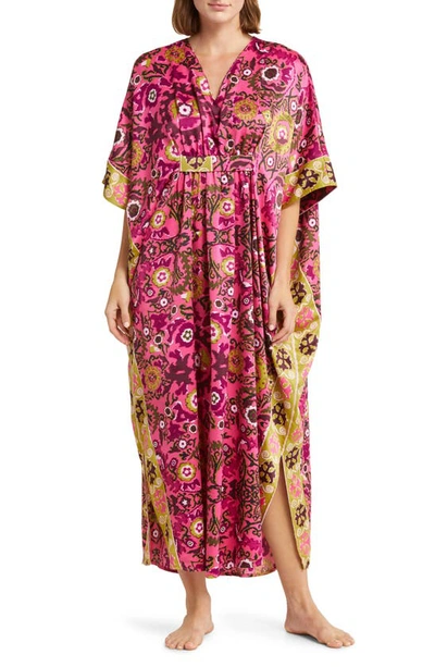 Natori Palazzo Caftan Dress In Pink