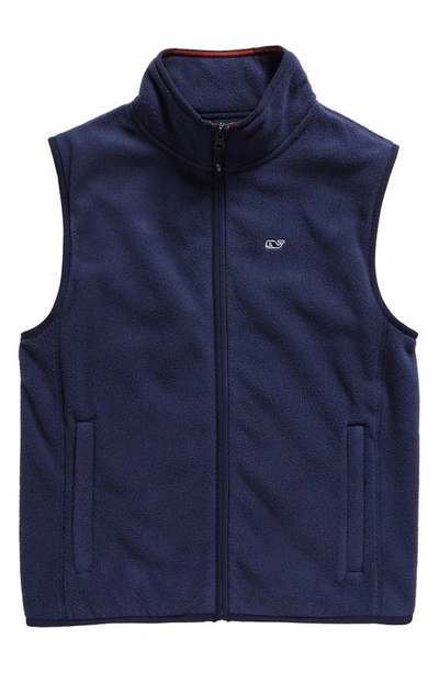 Vineyard Vines Kids' Harbor Fleece Vest In Nautical Navy