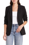 Halogen Single Button Blazer In Rich Black