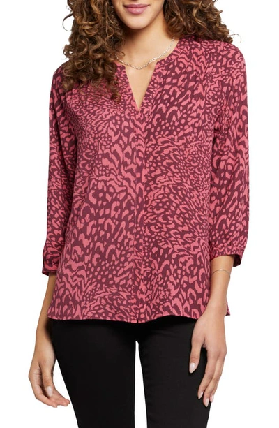 Nydj High-low Crepe Blouse In Harlowton