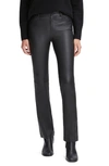 Vince Bootcut Stretch Leather Pants In Black