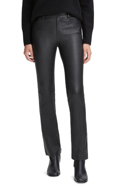 Vince Bootcut Stretch Leather Trousers In Black