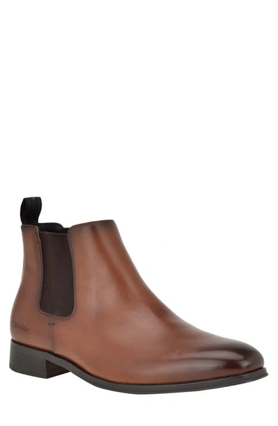 Calvin Klein Men's Donto Burnished Leather Chelsea Boots In Mbr01