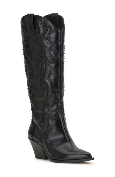 Jessica Simpson Zaikes Western Boot In Black Faux Leather