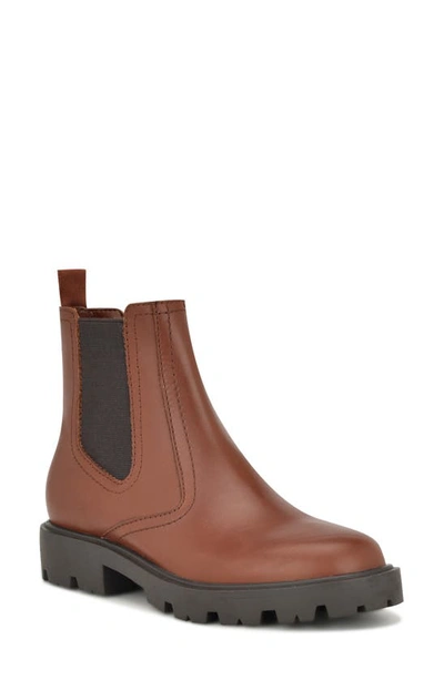 Nine West Yeeps Chelsea Boot In Dark Natural Leather