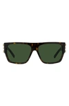 Givenchy Men's 4g Rectangular Sunglasses In Dark Havana Smoke