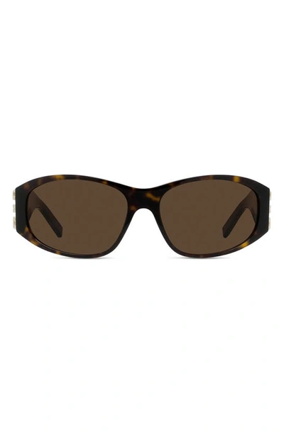 Givenchy 4g 58mm Round Sunglasses In Dark Havana / Brown