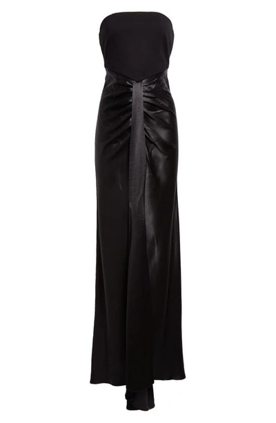 Staud Wayfaring Strapless Maxi Dress In Black
