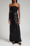 Staud Wayfaring Strapless Maxi Dress In Black
