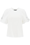 Simone Rocha Sequinned Puff-sleeves T-shirt In White (white)